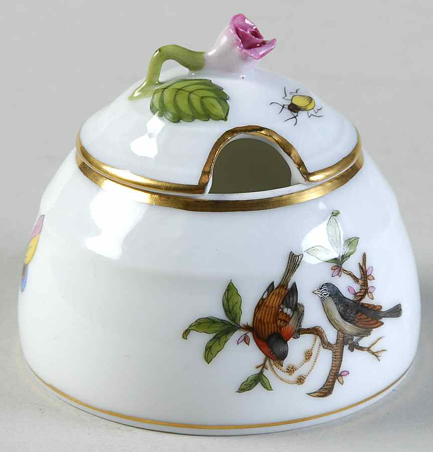 Rothschild Bird (RO) Honey Pot & Lid by Herend-1