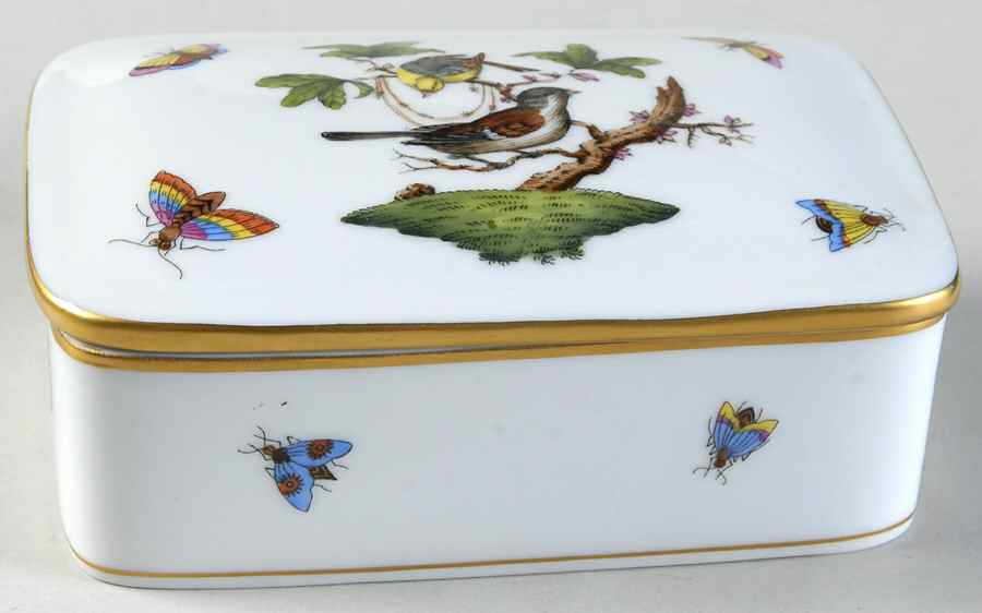 Rothschild Bird (RO) Cigarette Box & Lid by Herend-1