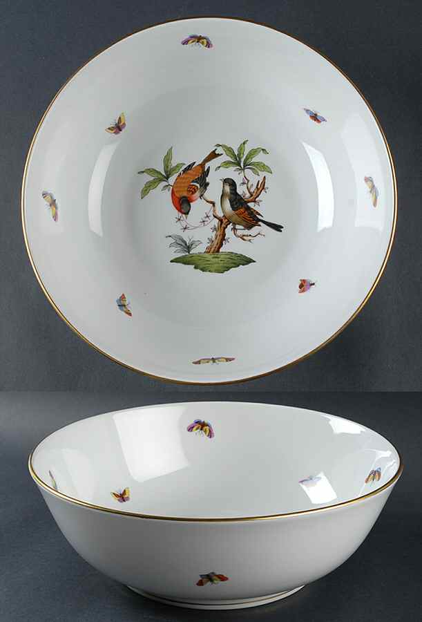 Rothschild Bird (RO) 11" Large Fruit Bowl by Herend-1