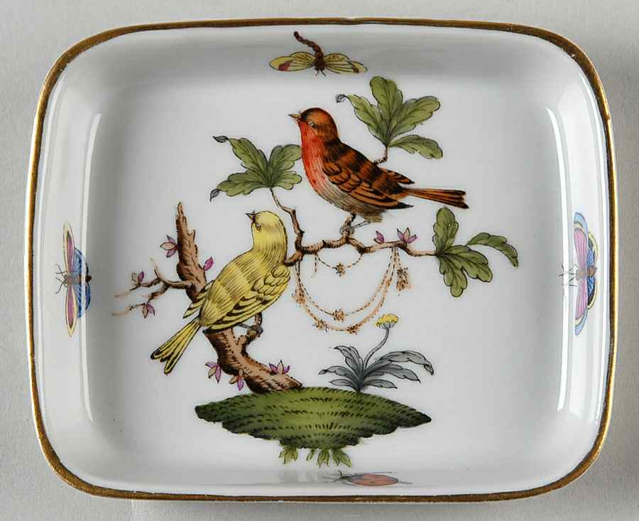 Rothschild Bird (RO) 3" Rectangular Ashtray by Herend-1