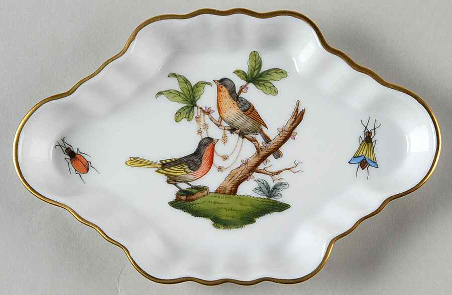 Rothschild Bird (RO) 5" Oblong Ashtray by Herend-1