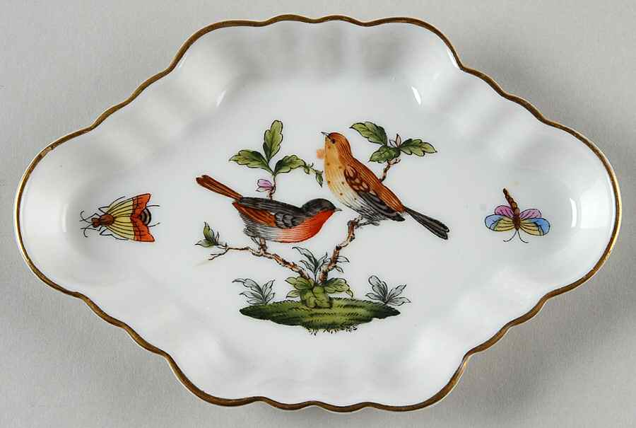 Rothschild Bird (RO) 5" Oblong Ashtray by Herend-1