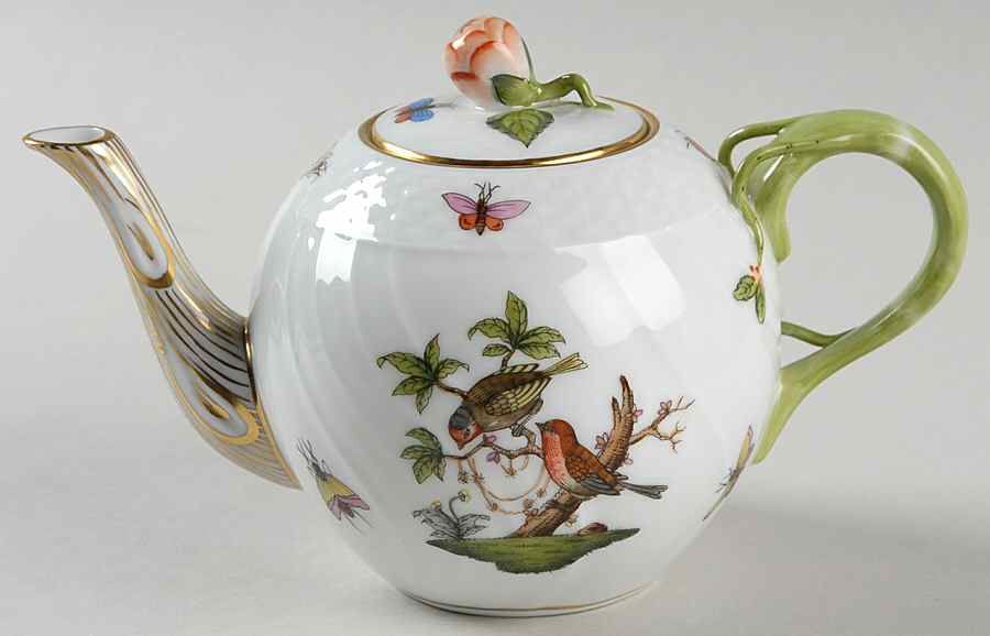 Rothschild Bird (RO) Individual Teapot & Lid by Herend-1