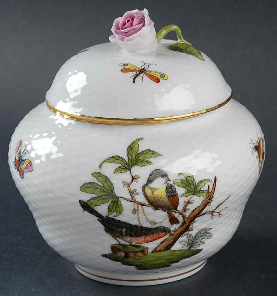 Rothschild Bird (RO) 5" Ginger Jar & Lid by Herend-1