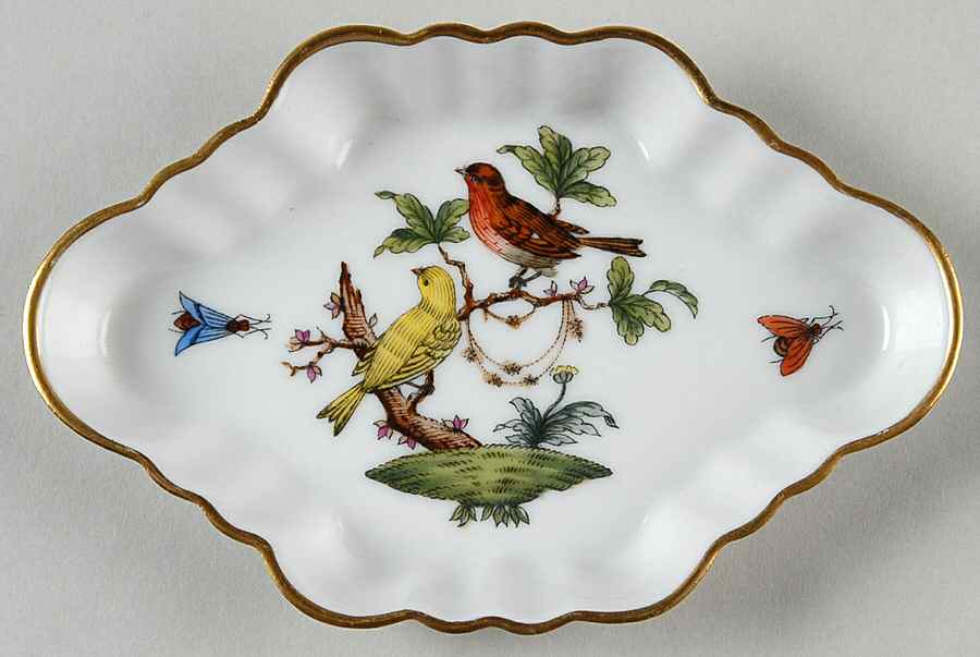 Rothschild Bird (RO) 5" Oblong Ashtray by Herend-1