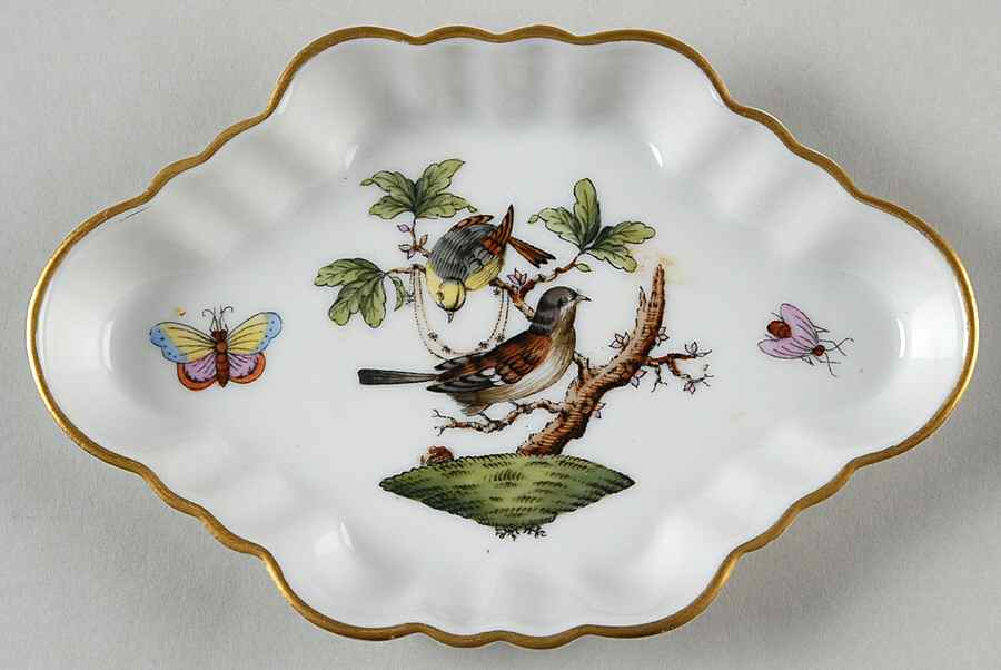 Rothschild Bird (RO) 5" Oblong Ashtray by Herend-1