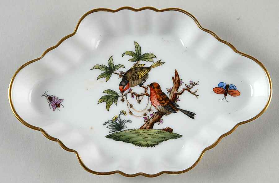 Rothschild Bird (RO) 5" Oblong Ashtray by Herend-1