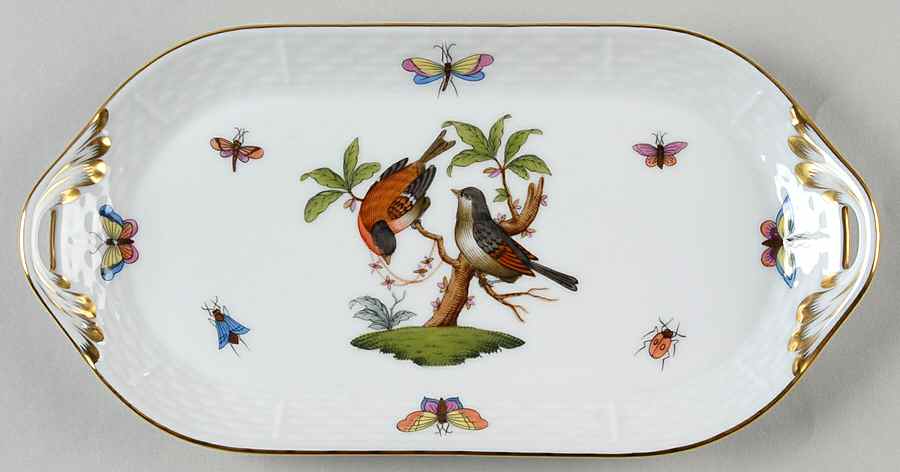 Rothschild Bird (RO) 9" Oblong Tray by Herend-1