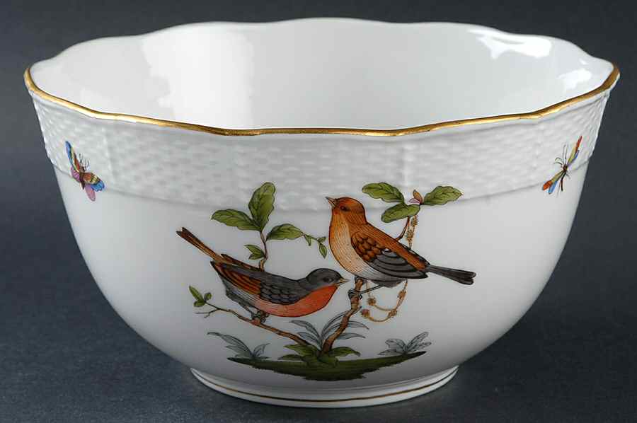 Rothschild Bird (RO) 7" Round Vegetable Bowl by Herend-1