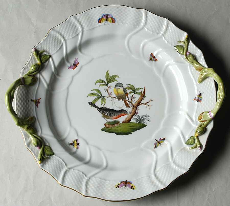 Rothschild Bird (RO) 12" Handled Chop Plate (Round Platter) by Herend-1