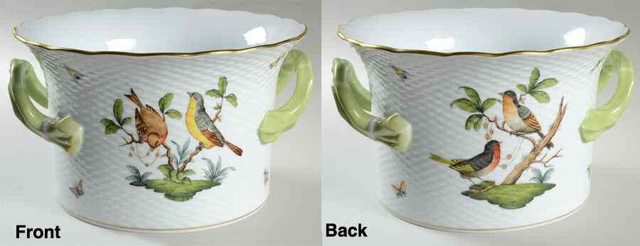 Rothschild Bird (RO) 6" Handled Cachepot by Herend-1