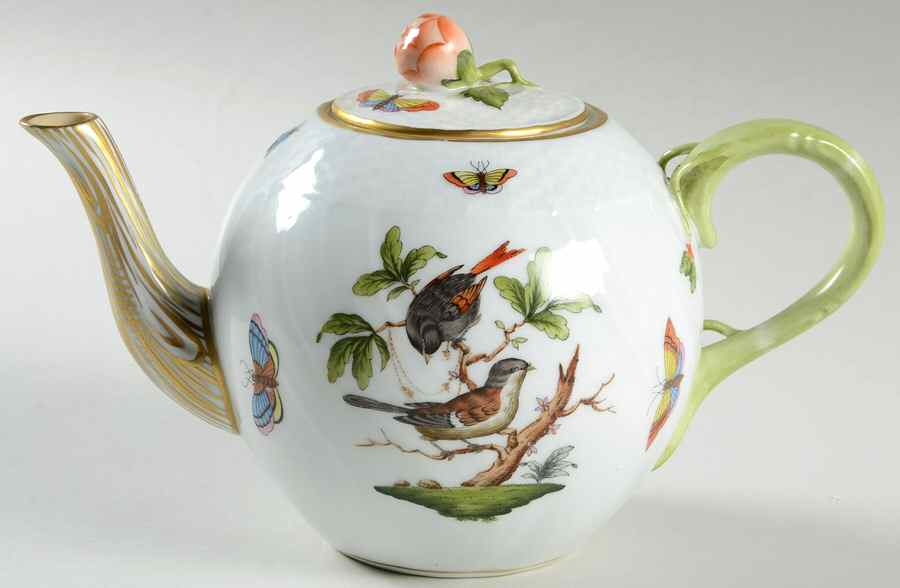 Rothschild Bird (RO) Mini Teapot & Lid by Herend-1