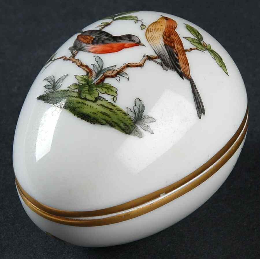 Rothschild Bird (RO) 2" Egg Box & Lid by Herend-1