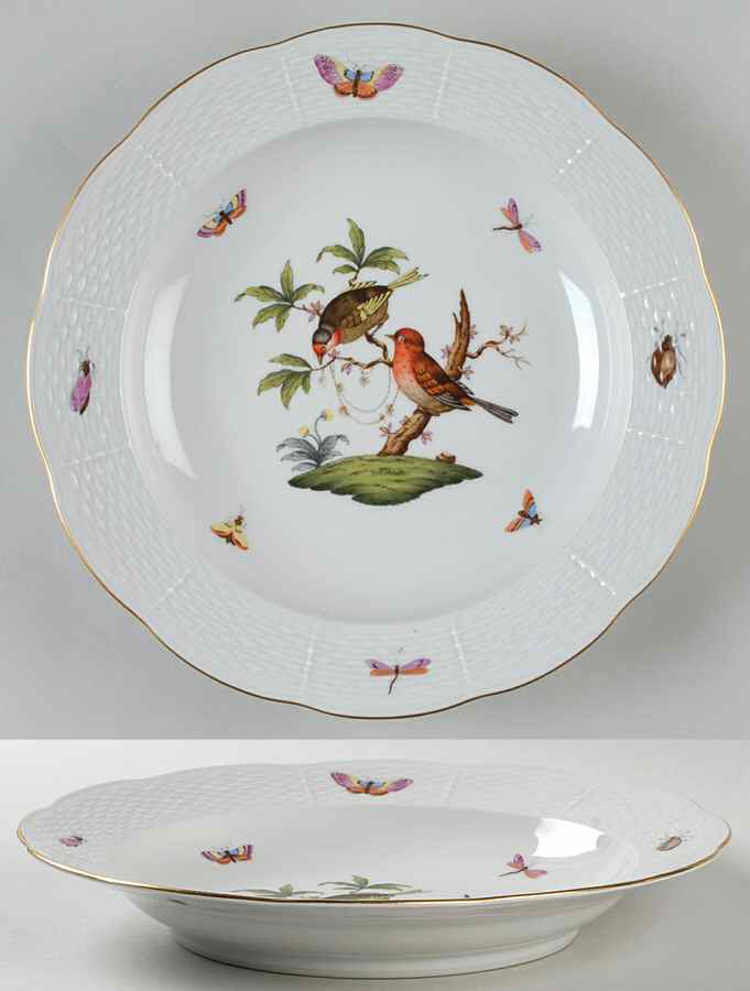Rothschild Bird (RO) Large Rim Soup Bowl by Herend-1