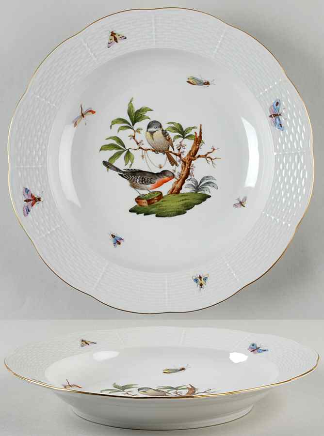 Rothschild Bird (RO) Large Rim Soup Bowl by Herend-1