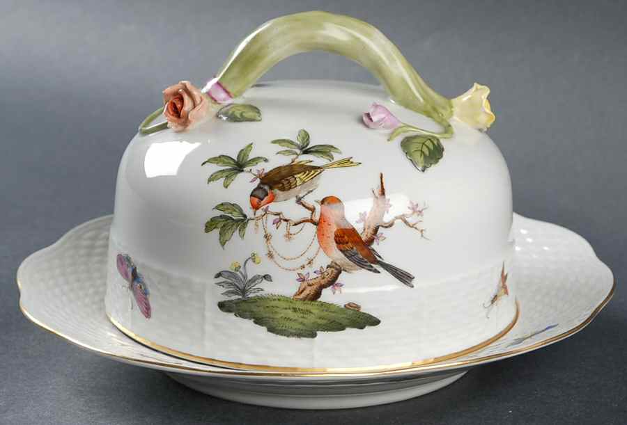 Rothschild Bird (RO) Round Covered Butter by Herend-1