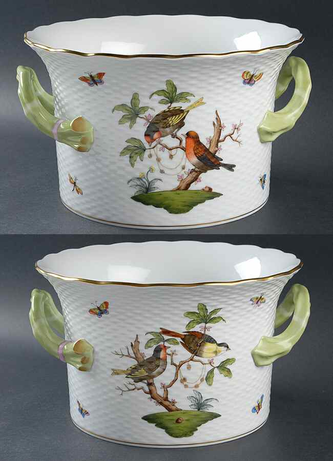 Rothschild Bird (RO) 6" Handled Cachepot by Herend-1