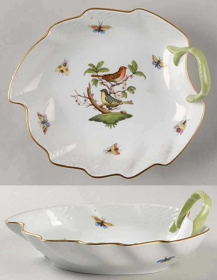 Rothschild Bird (RO) 7" Leaf Dish by Herend-1