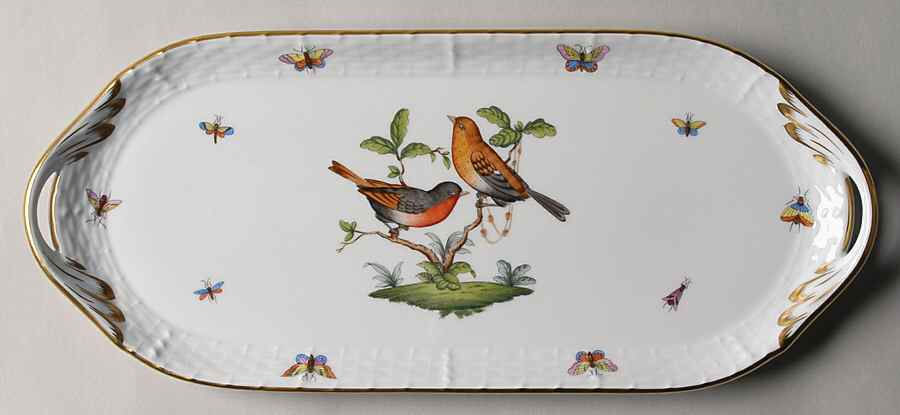 Rothschild Bird (RO) 14" Sandwich Tray by Herend-1