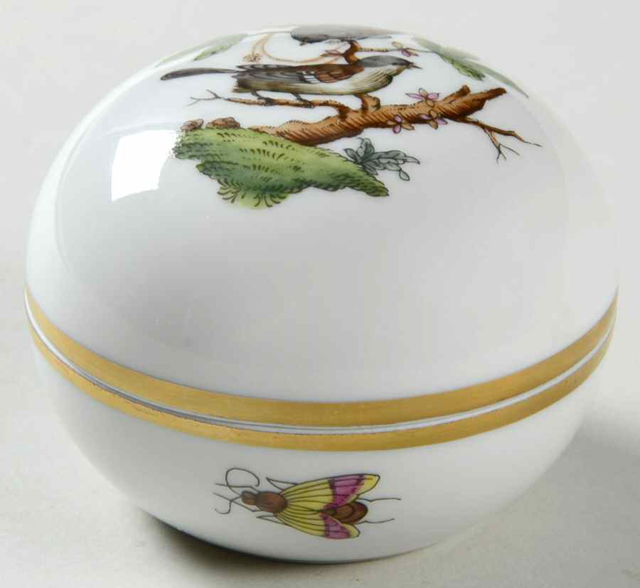 Rothschild Bird (RO) 3" Round Bon Bon & Lid by Herend-1