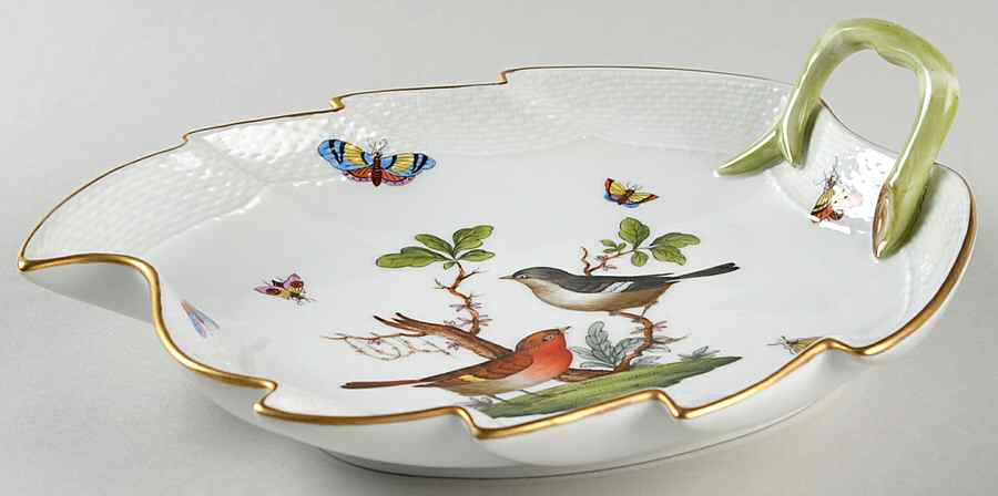 Rothschild Bird (RO) 9" Leaf Dish by Herend-1