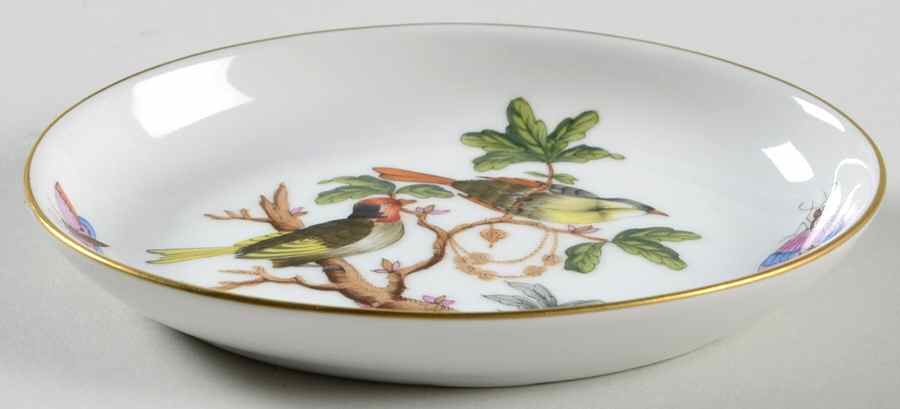 Rothschild Bird (RO) 4" Oval Ashtray by Herend-1