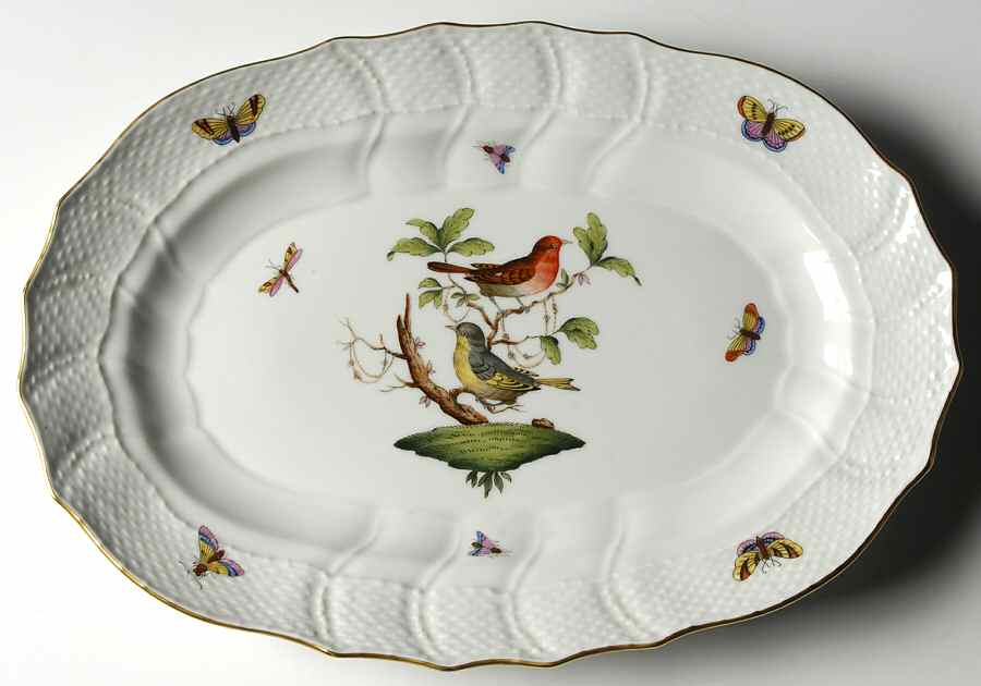 Rothschild Bird (RO) 13" Oval Serving Platter by Herend-1