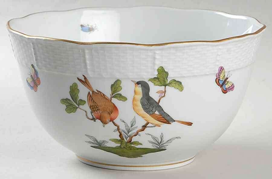 Rothschild Bird (RO) 7" Round Vegetable Bowl by Herend-1