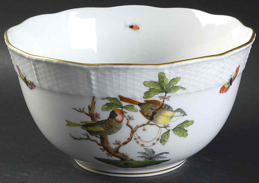 Rothschild Bird (RO) 7" Round Vegetable Bowl by Herend-1