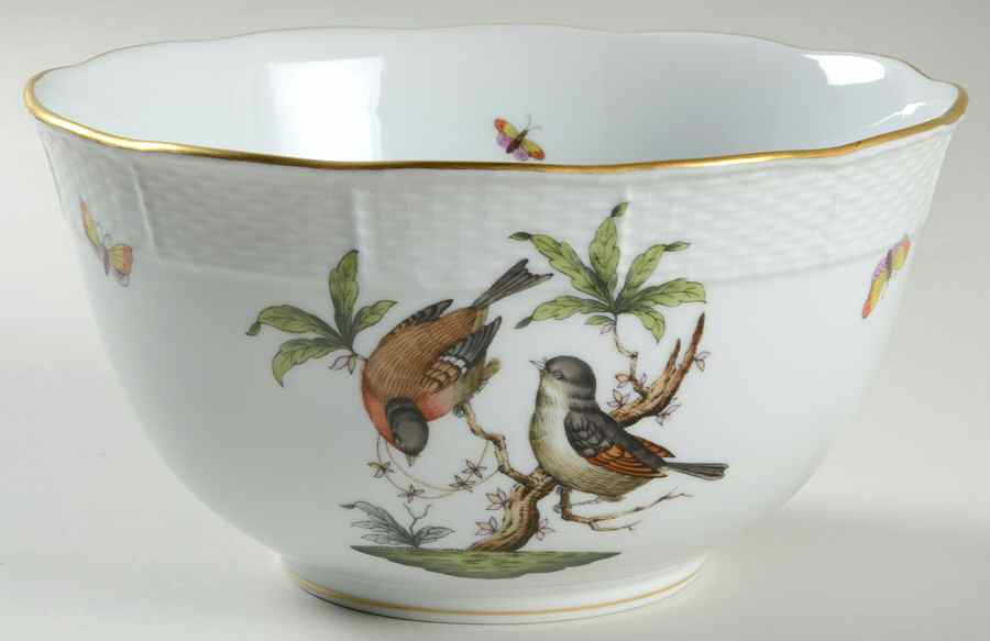 Rothschild Bird (RO) 7" Round Vegetable Bowl by Herend-1