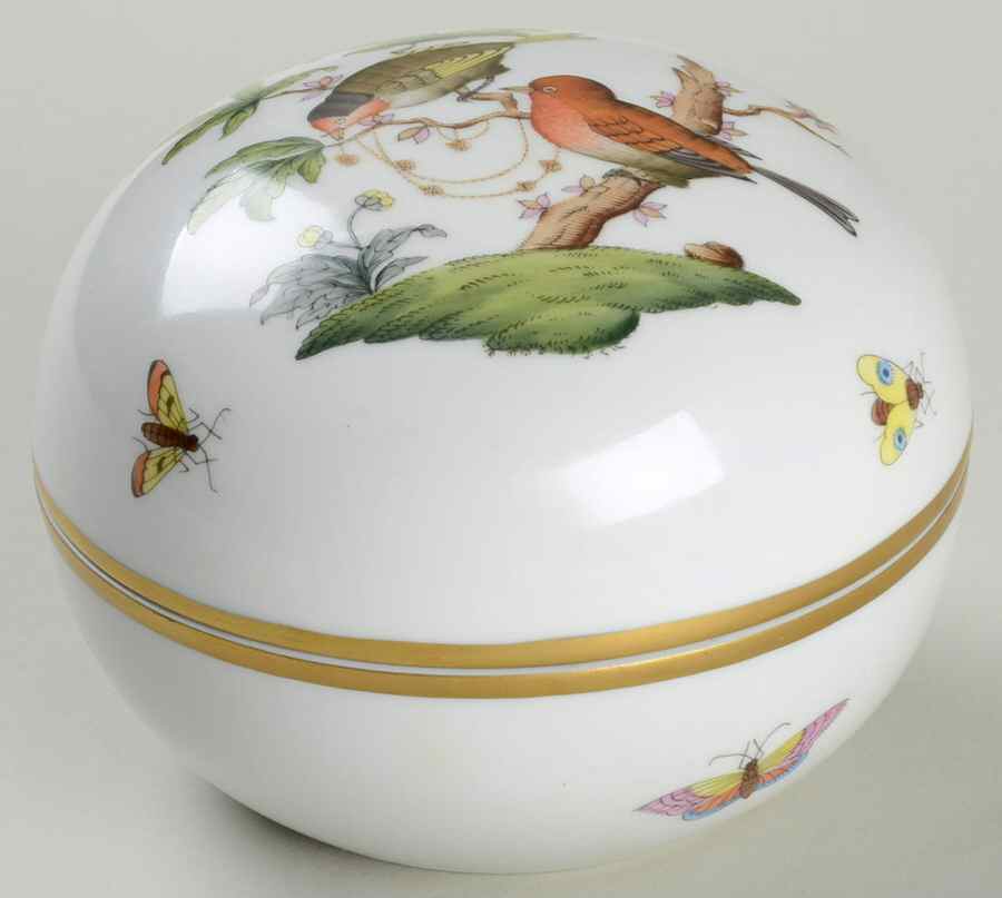 Rothschild Bird (RO) 4" Round Box & Lid by Herend-1