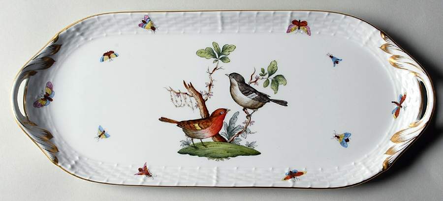 Rothschild Bird (RO) 14" Sandwich Tray by Herend-1