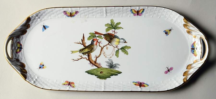 Rothschild Bird (RO) 14" Sandwich Tray by Herend-1