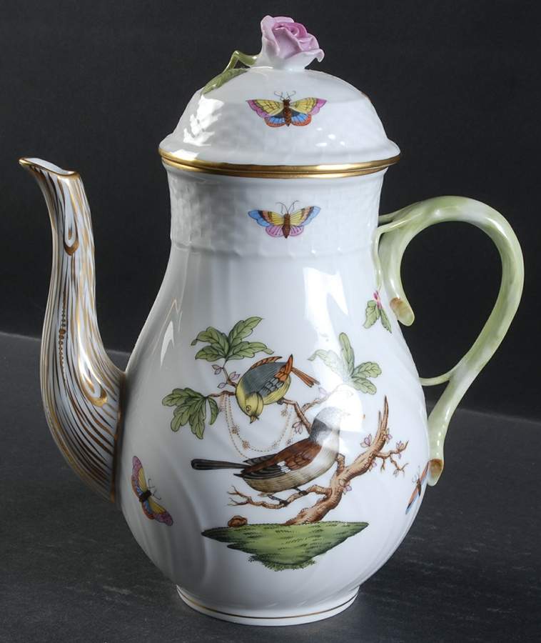 Rothschild Bird (RO) Coffee Pot & Lid by Herend-1