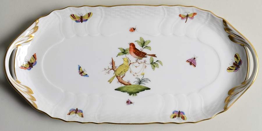 Rothschild Bird (RO) 12" Sandwich Tray by Herend-1