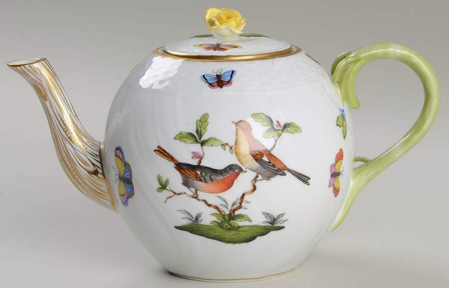Rothschild Bird (RO) Small Teapot & Lid by Herend-1