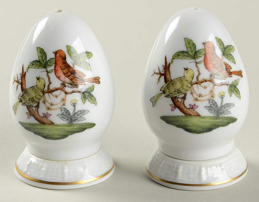 Rothschild Bird (RO) Salt & Pepper Set with Ceramic Stoppers by Herend-1