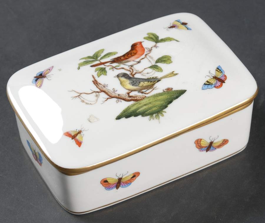 Rothschild Bird (RO) Cigarette Box & Lid by Herend-1