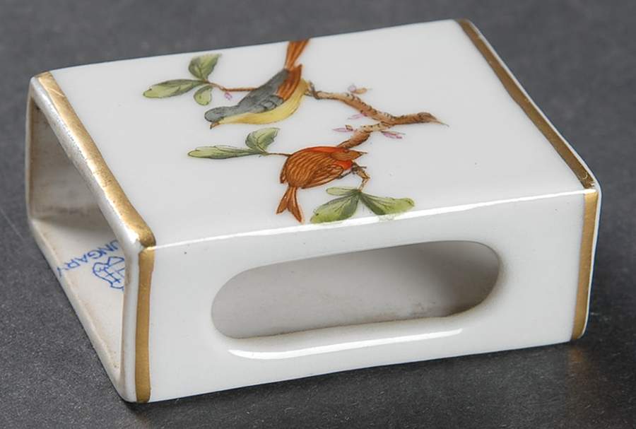 Rothschild Bird (RO) Match Box Holder by Herend-1