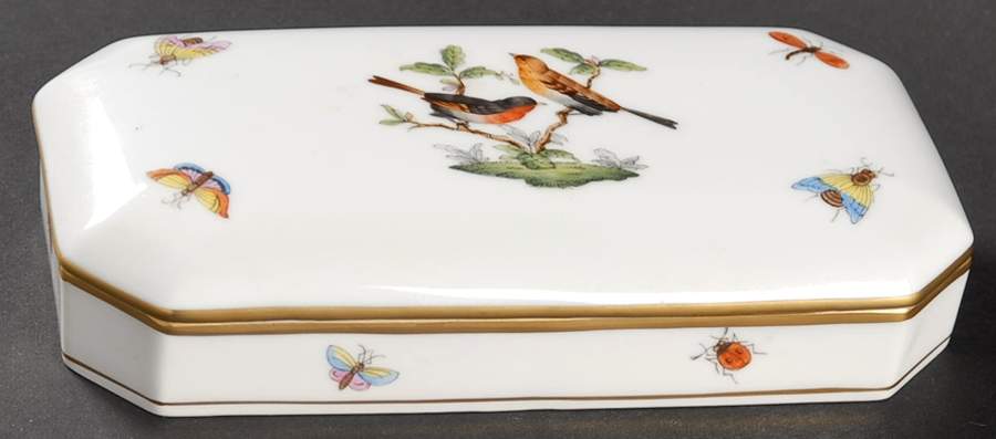 Rothschild Bird (RO) Oblong Box & Lid by Herend-1