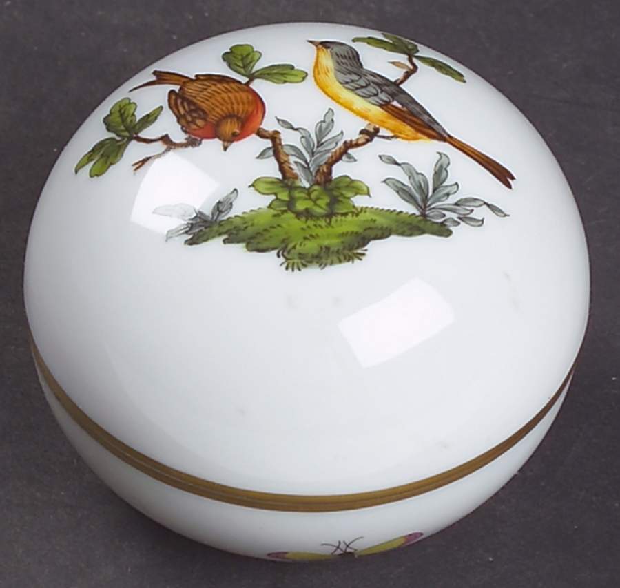 Rothschild Bird (RO) 3" Round Bon Bon & Lid by Herend-1