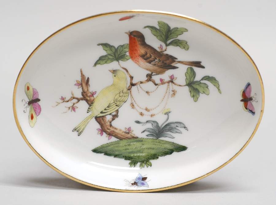 Rothschild Bird (RO) 4" Oval Ashtray by Herend-1