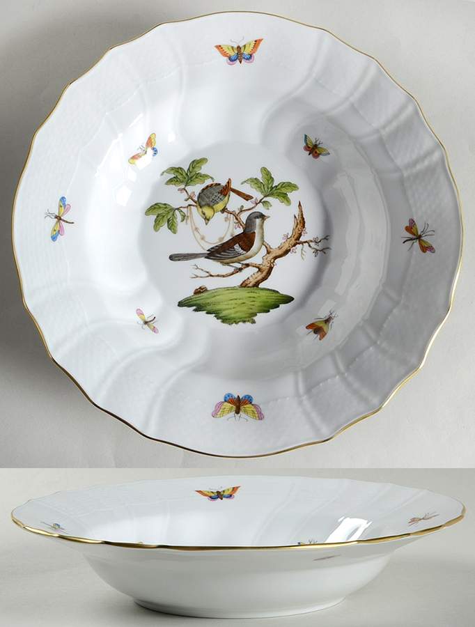 Rothschild Bird (RO) Large Rim Soup Bowl by Herend-1