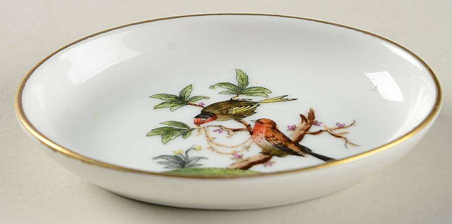 Rothschild Bird (RO) 3" Oval Ashtray by Herend-1