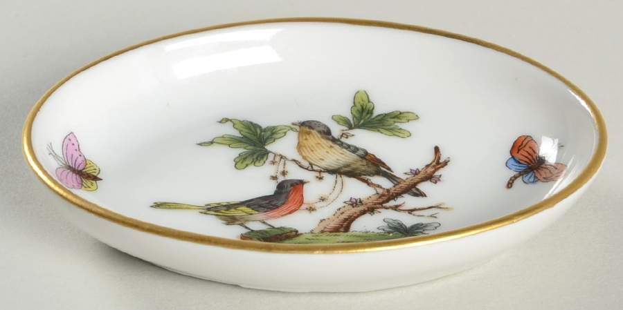 Rothschild Bird (RO) 3" Oval Ashtray by Herend-1
