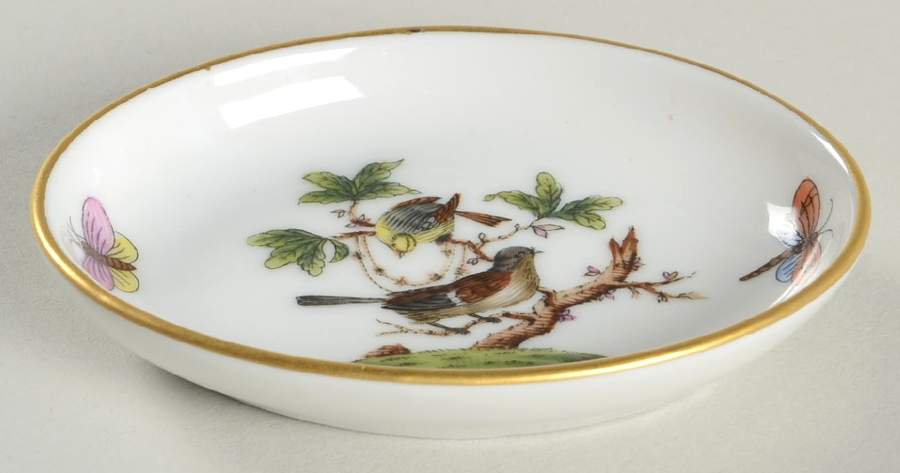 Rothschild Bird (RO) 3" Oval Ashtray by Herend-1