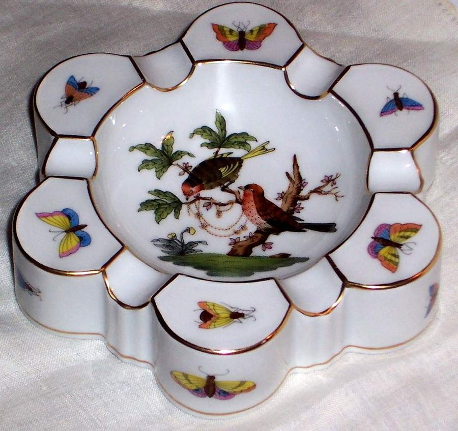 Rothschild Bird (RO) 6" Ashtray by Herend-1