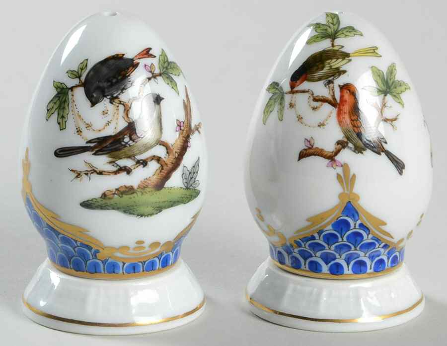 Rothschild Bird Blue Border (ROE ROEB) Salt & Pepper Set by Herend-1