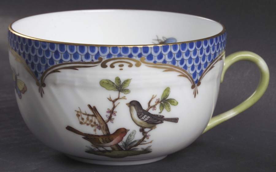 Rothschild Bird Blue Border (ROE ROEB) Flat Cup by Herend-1