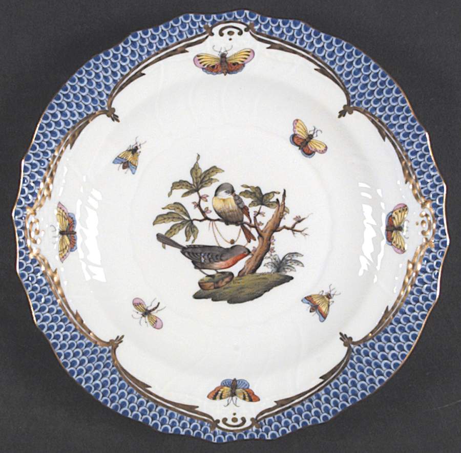 Rothschild Bird Blue Border (ROE ROEB) Salad Plate by Herend-1